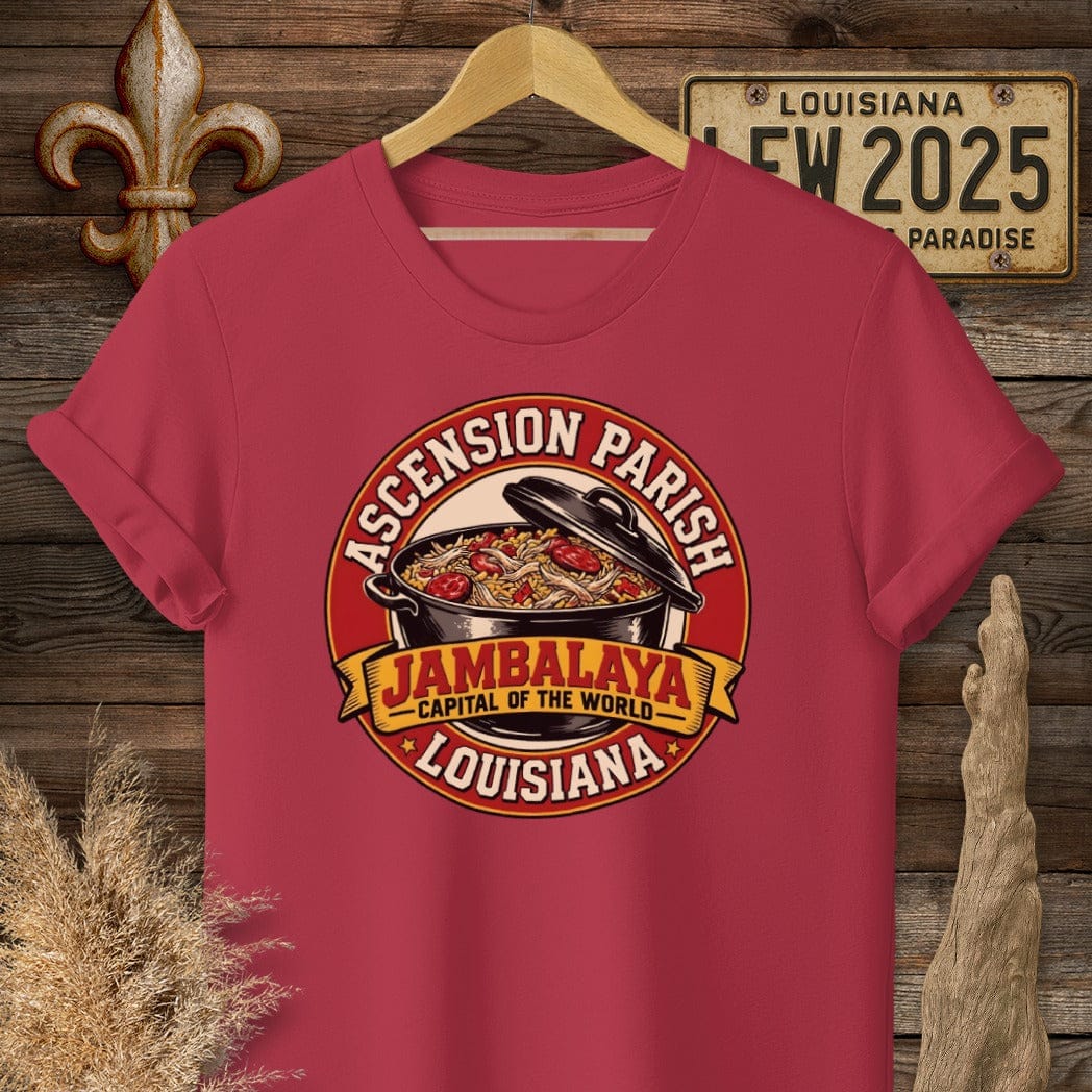 S / Antique Cherry Red Louisiana Ascension Parish T-Shirt by Laissez Faire Wear