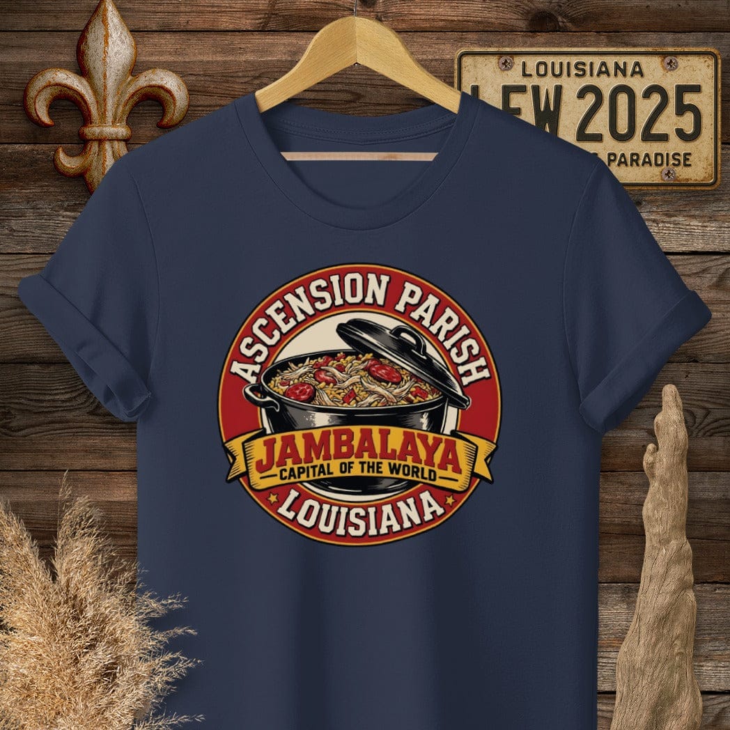 S / Navy Louisiana Ascension Parish T-Shirt by Laissez Faire Wear