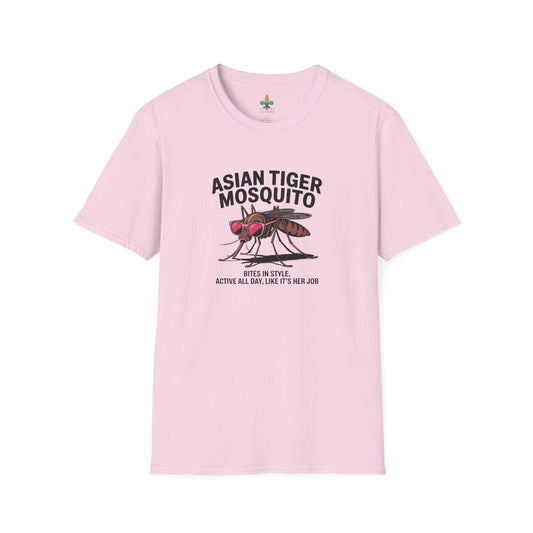 Light Pink / S Louisiana "Asian Tiger Mosquito" – Louisiana Funny Statement T-Shirt by Laissez Faire Wear