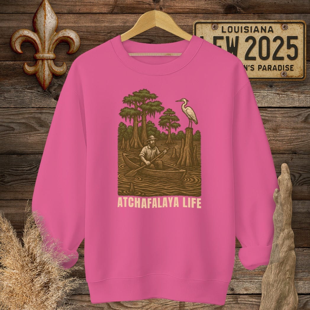 S / Heliconia Louisiana Atchafalaya Life Sweatshirt by Laissez Faire Wear