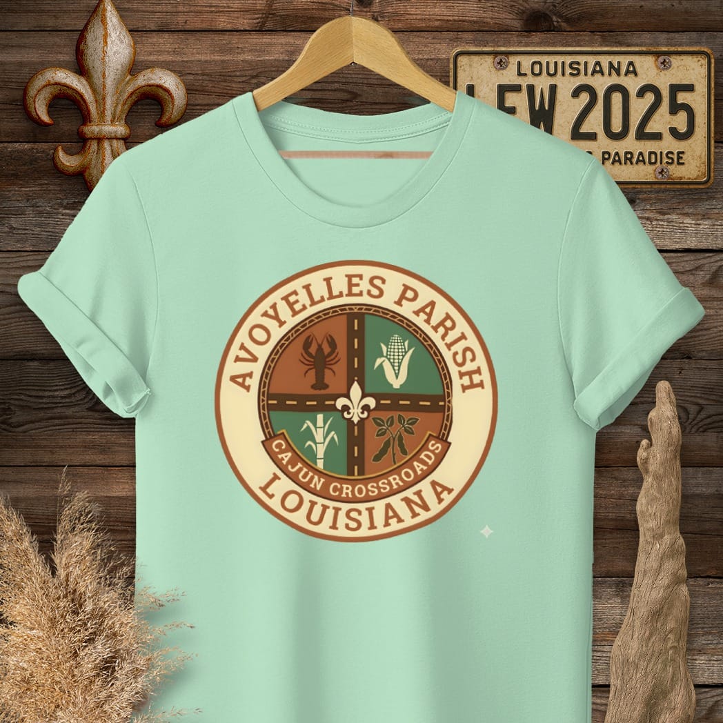 S / Mint Green Louisiana Avoyelles Parish T-Shirt by Laissez Faire Wear