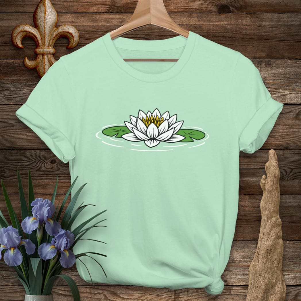 S / Mint Green Louisiana Backwater Lily T-Shirt by Laissez Faire Wear
