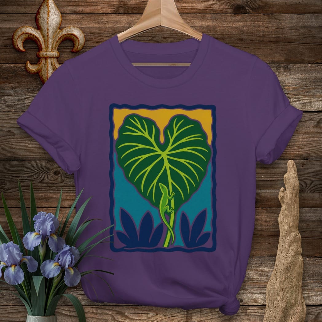 S / Purple Louisiana Backyard Jungle T-Shirt by Laissez Faire Wear