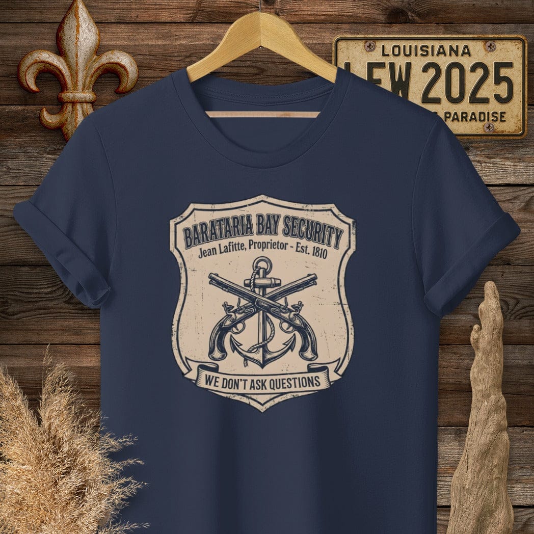 S / Navy Louisiana Barataria Bay Security T-Shirt by Laissez Faire Wear