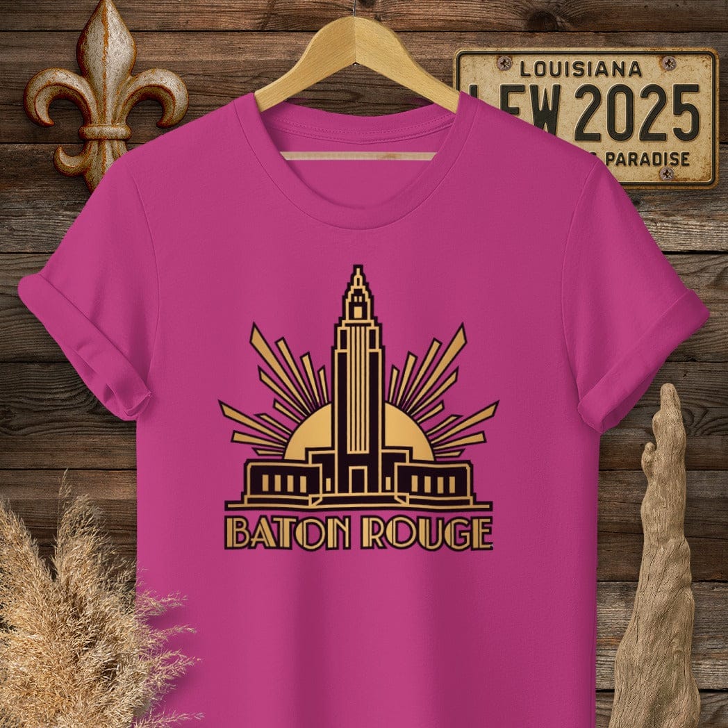 S / Antique Heliconia Louisiana Baton Rouge Art Deco T-Shirt by Laissez Faire Wear