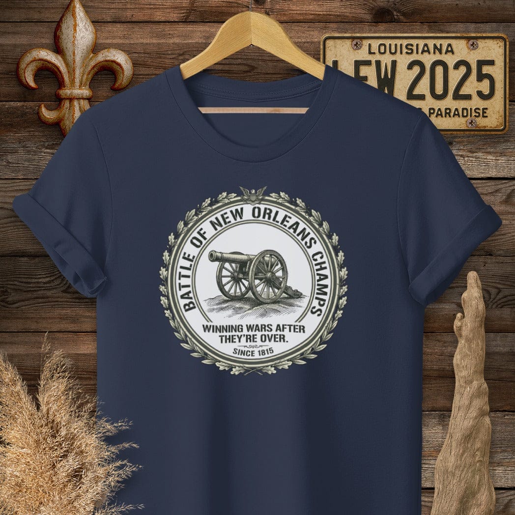 S / Navy Louisiana Battle of New Orleans Champs T-Shirt by Laissez Faire Wear