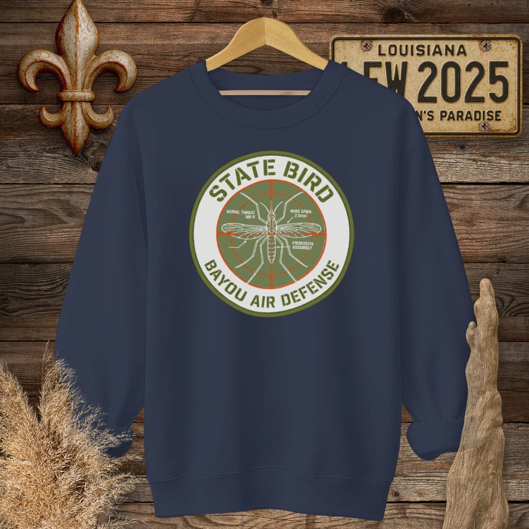 S / Navy Louisiana Bayou Air Defense Sweatshirt by Laissez Faire Wear