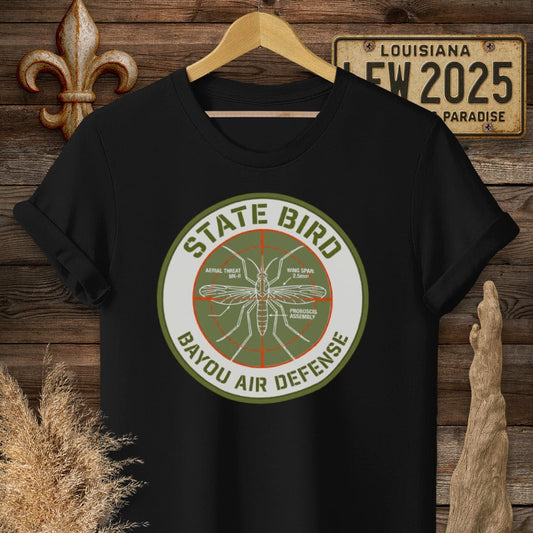 S / Black Louisiana Bayou Air Defense T-Shirt by Laissez Faire Wear