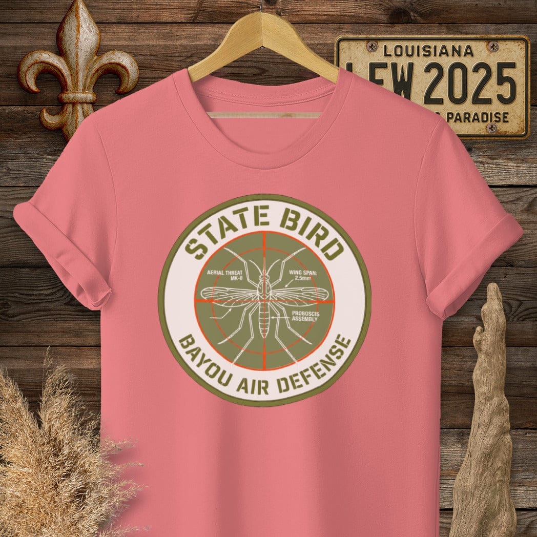 S / Coral Silk Louisiana Bayou Air Defense T-Shirt by Laissez Faire Wear