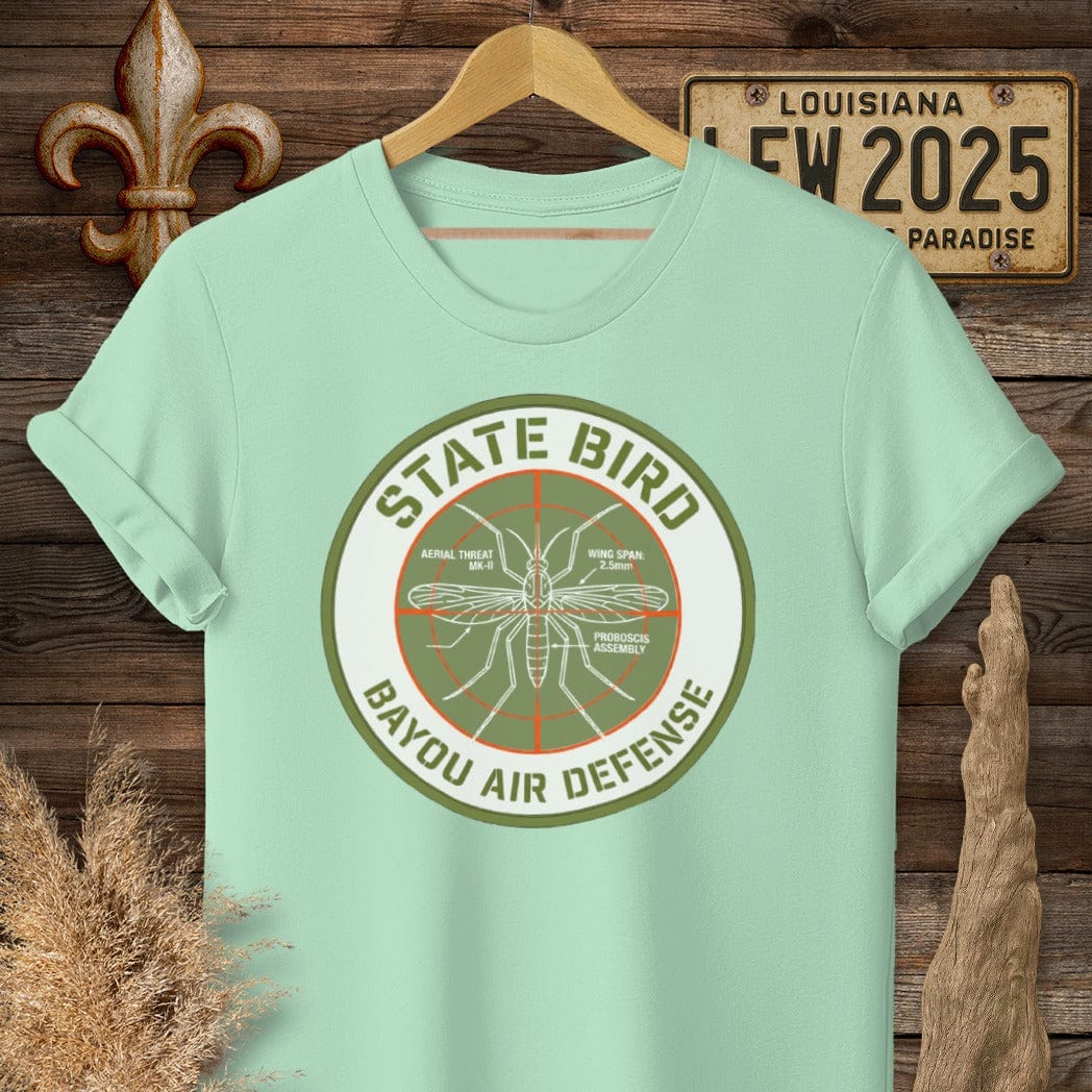 S / Mint Green Louisiana Bayou Air Defense T-Shirt by Laissez Faire Wear