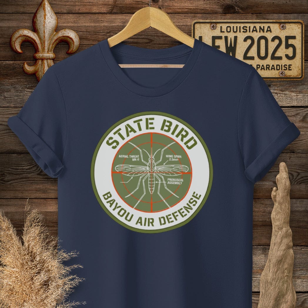 S / Navy Louisiana Bayou Air Defense T-Shirt by Laissez Faire Wear
