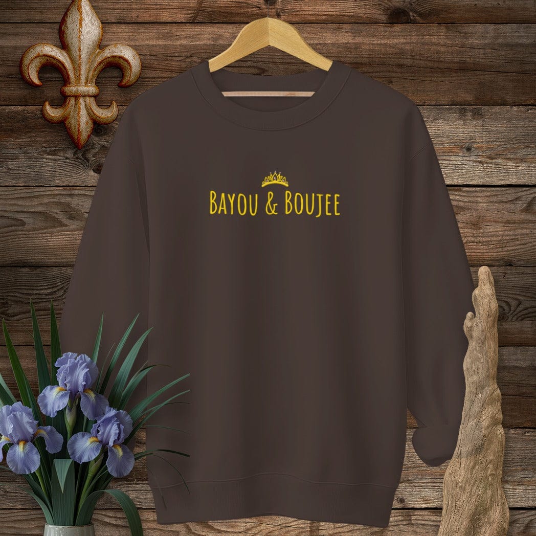 S / Dark Chocolate Louisiana Bayou And Boujee Sweatshirt by Laissez Faire Wear