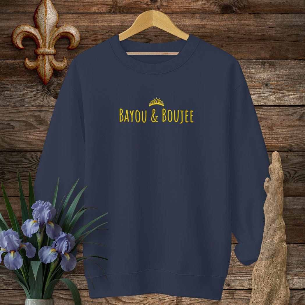 S / Navy Louisiana Bayou And Boujee Sweatshirt by Laissez Faire Wear