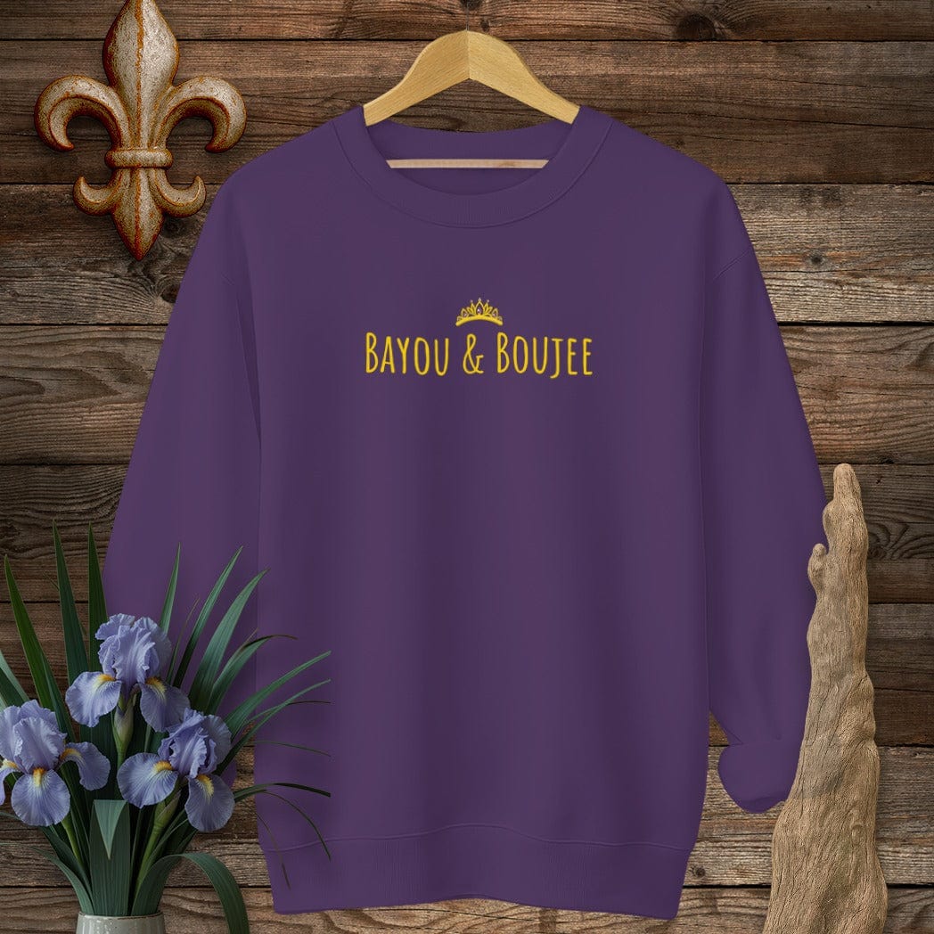 S / Purple Louisiana Bayou And Boujee Sweatshirt by Laissez Faire Wear