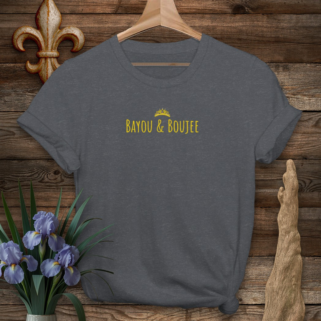 S / Dark Heather Grey Louisiana Bayou And Boujee T-Shirt by Laissez Faire Wear