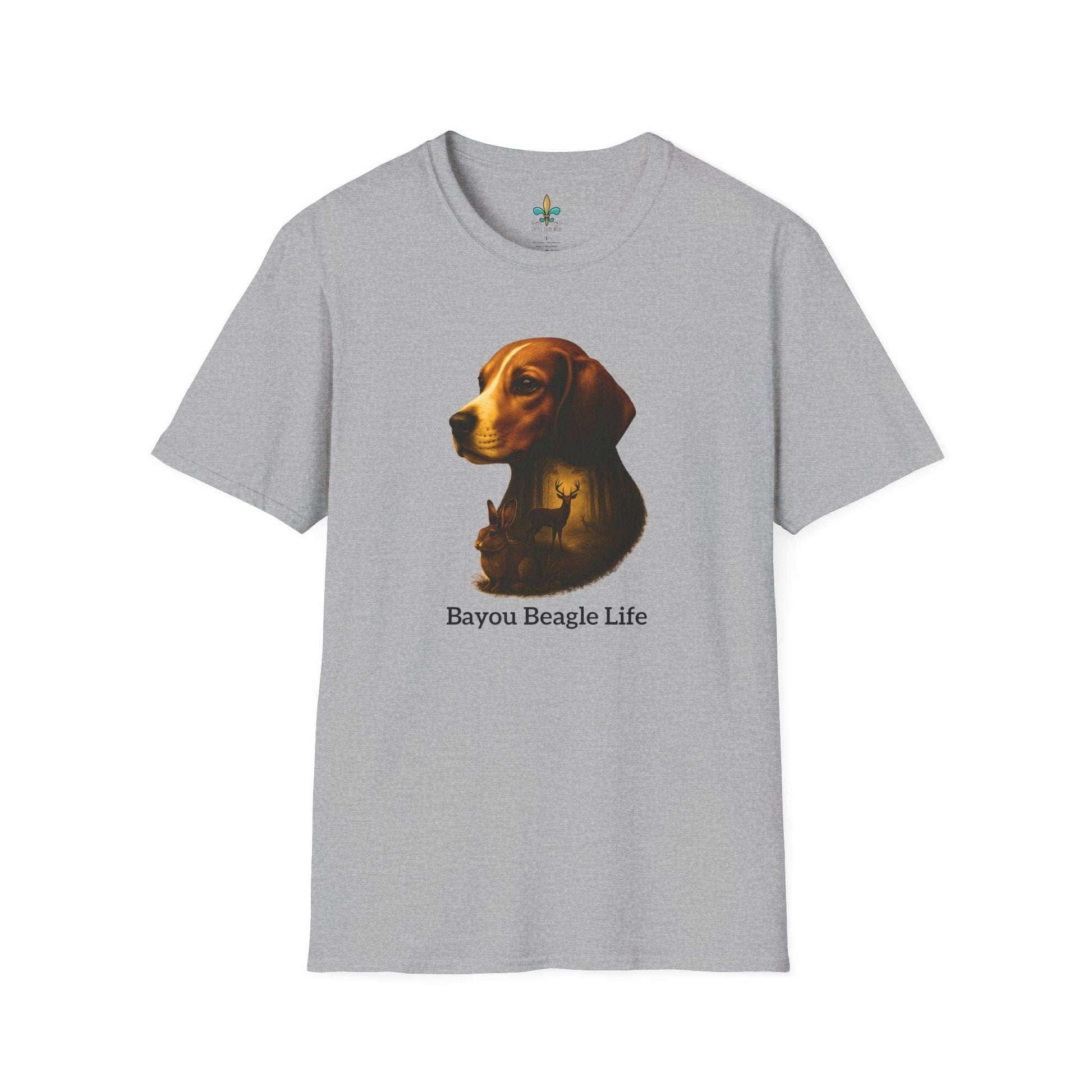 Sport Grey / S Louisiana "Bayou Beagle Life" – Beagle Louisiana Rabbit Hunting Dog T-Shirt by Laissez Faire Wear