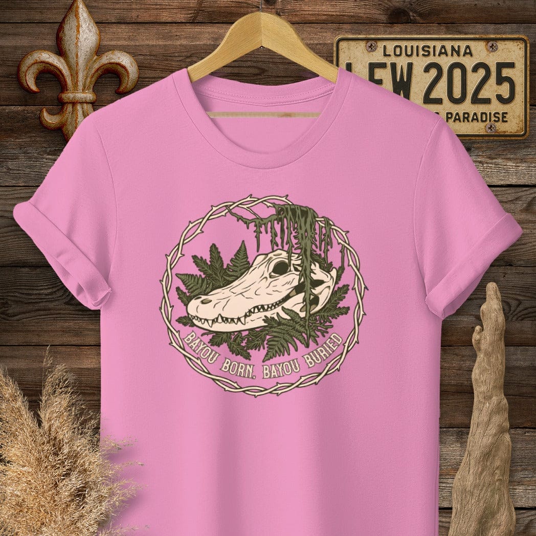 S / Azalea Louisiana Bayou Born, Bayou Buried T-Shirt by Laissez Faire Wear