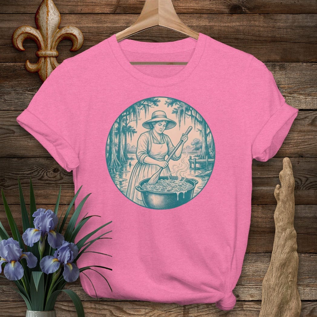 S / Heather Heliconia Louisiana Bayou Boss Lady T-Shirt by Laissez Faire Wear