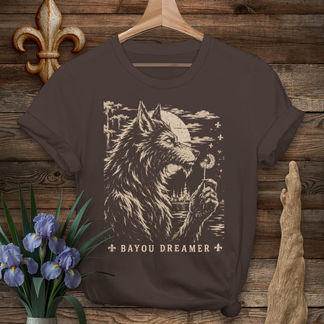 S / Dark Chocolate Louisiana Bayou Dreamer T-Shirt by Laissez Faire Wear