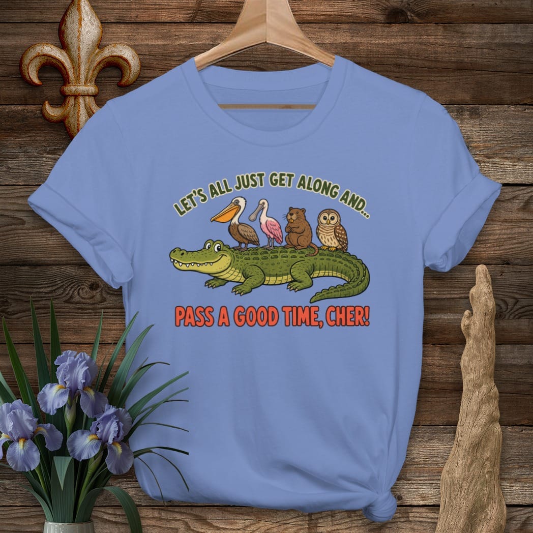 S / Iris Louisiana Bayou Friends Get Along T-Shirt by Laissez Faire Wear
