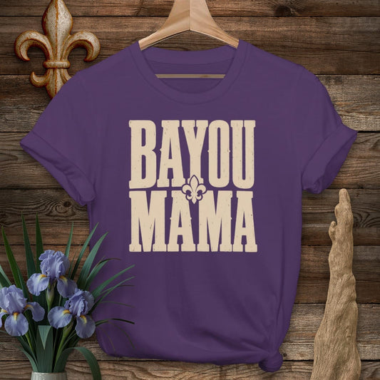 S / Purple Louisiana Bayou Mama T-shirt by Laissez Faire Wear