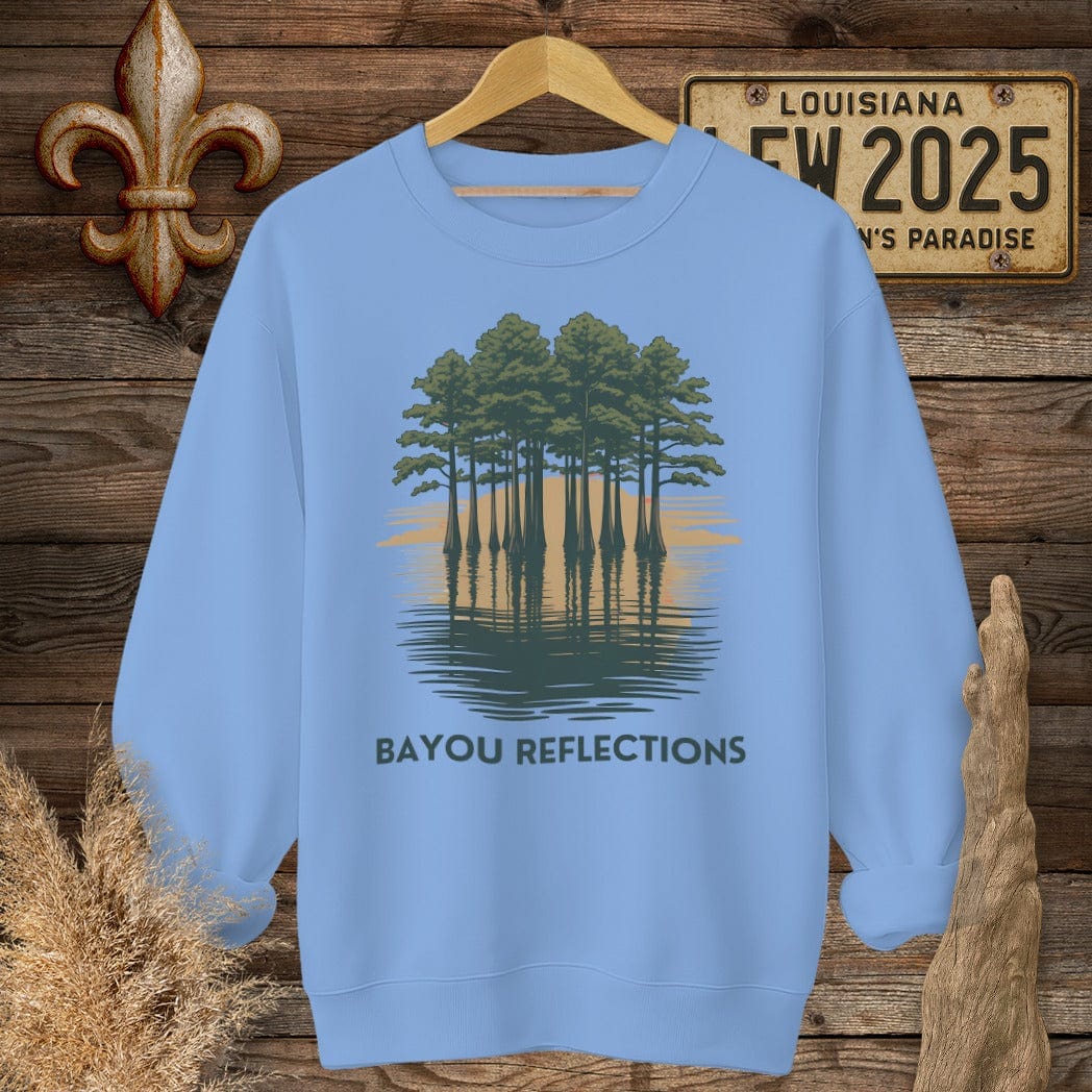 S / Carolina Blue Louisiana Bayou Reflections Sweatshirt by Laissez Faire Wear