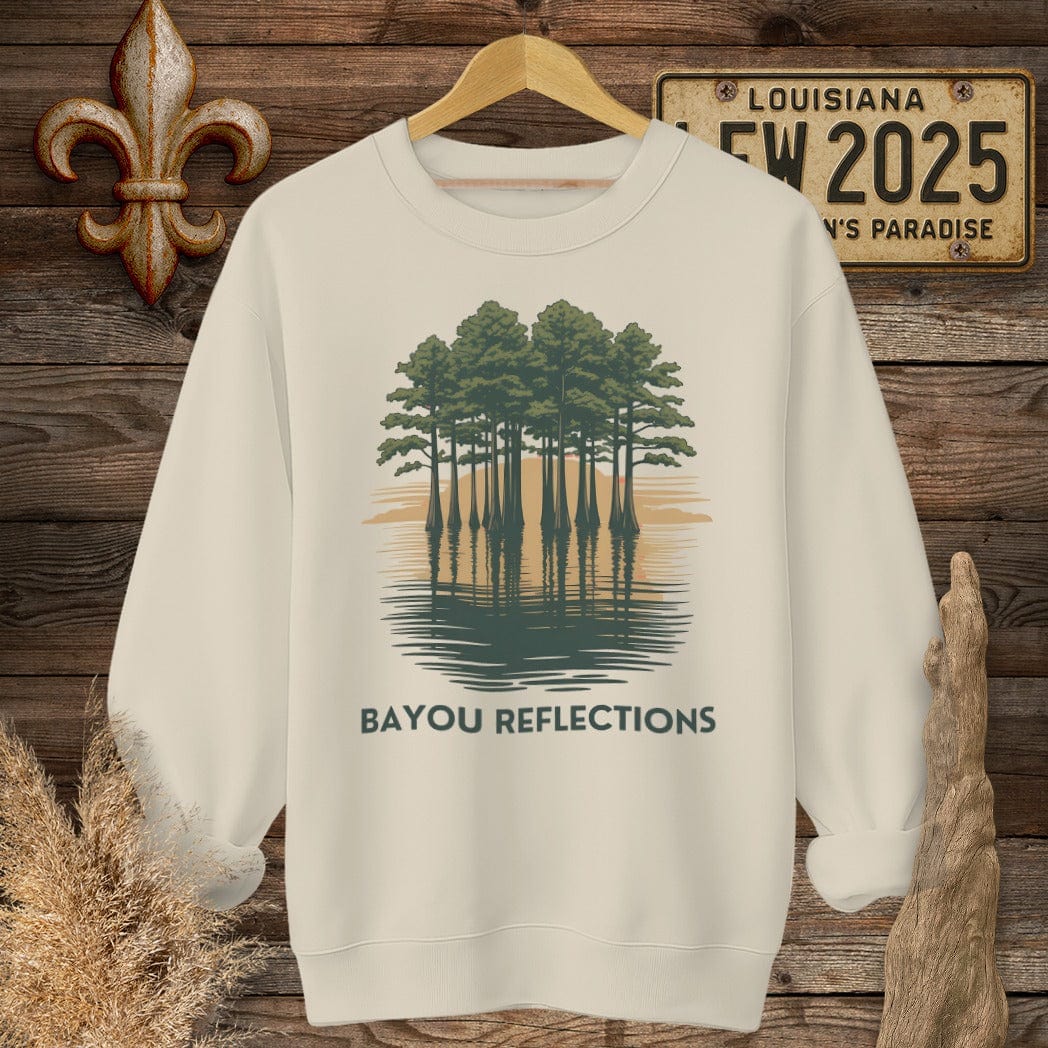S / Sand Louisiana Bayou Reflections Sweatshirt by Laissez Faire Wear