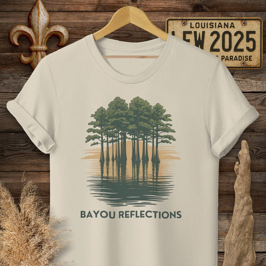 S / Sand Louisiana Bayou Reflections T-Shirt by Laissez Faire Wear