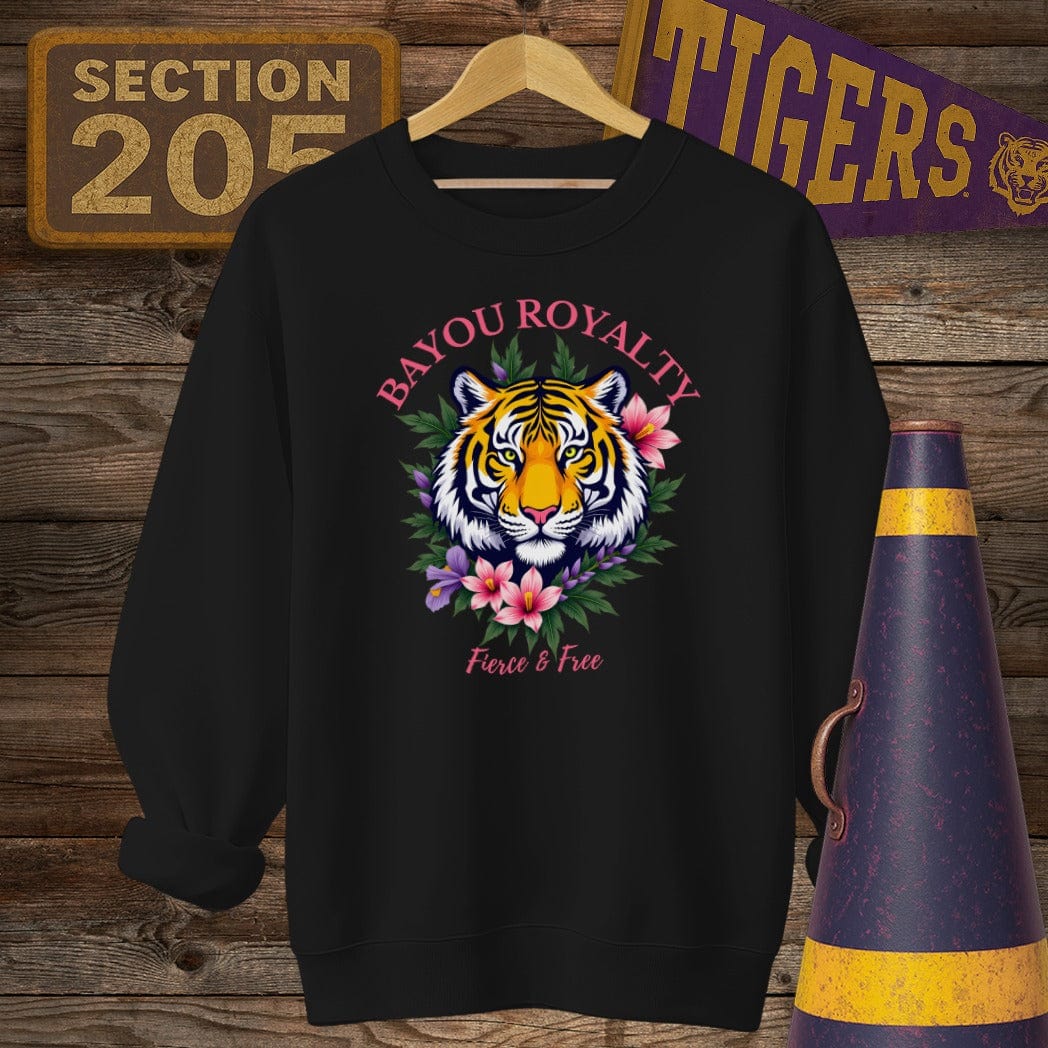 S / Black Louisiana Bayou Royalty Game Day Sweatshirt by Laissez Faire Wear