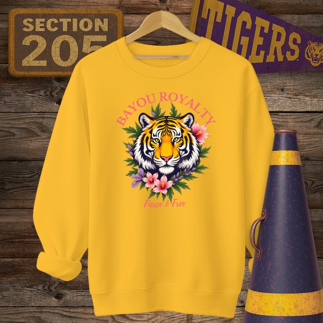 S / Gold Louisiana Bayou Royalty Game Day Sweatshirt by Laissez Faire Wear