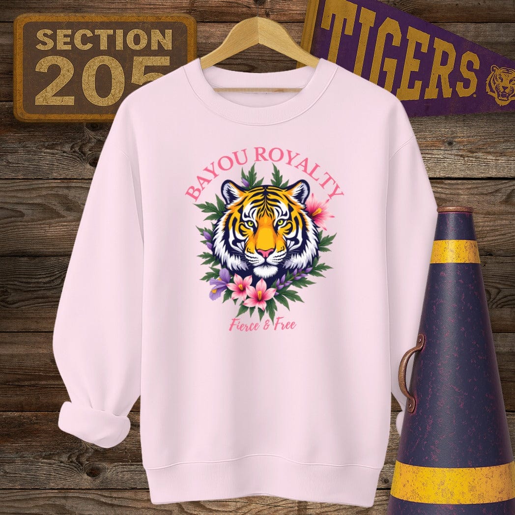 S / Light Pink Louisiana Bayou Royalty Game Day Sweatshirt by Laissez Faire Wear