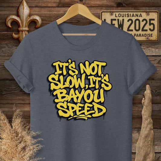 S / Heather Navy Louisiana Bayou Speed T-Shirt by Laissez Faire Wear