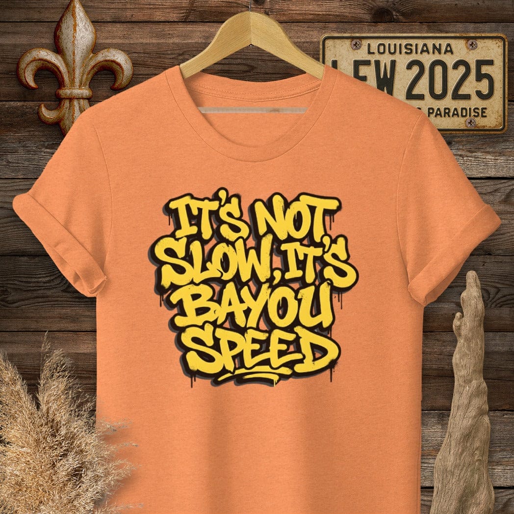 S / Heather Orange Louisiana Bayou Speed T-Shirt by Laissez Faire Wear