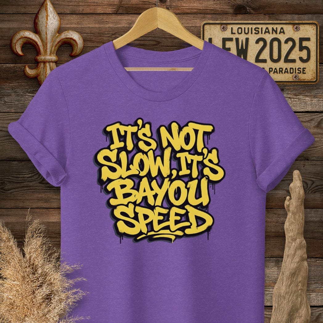 S / Heather Purple Louisiana Bayou Speed T-Shirt by Laissez Faire Wear