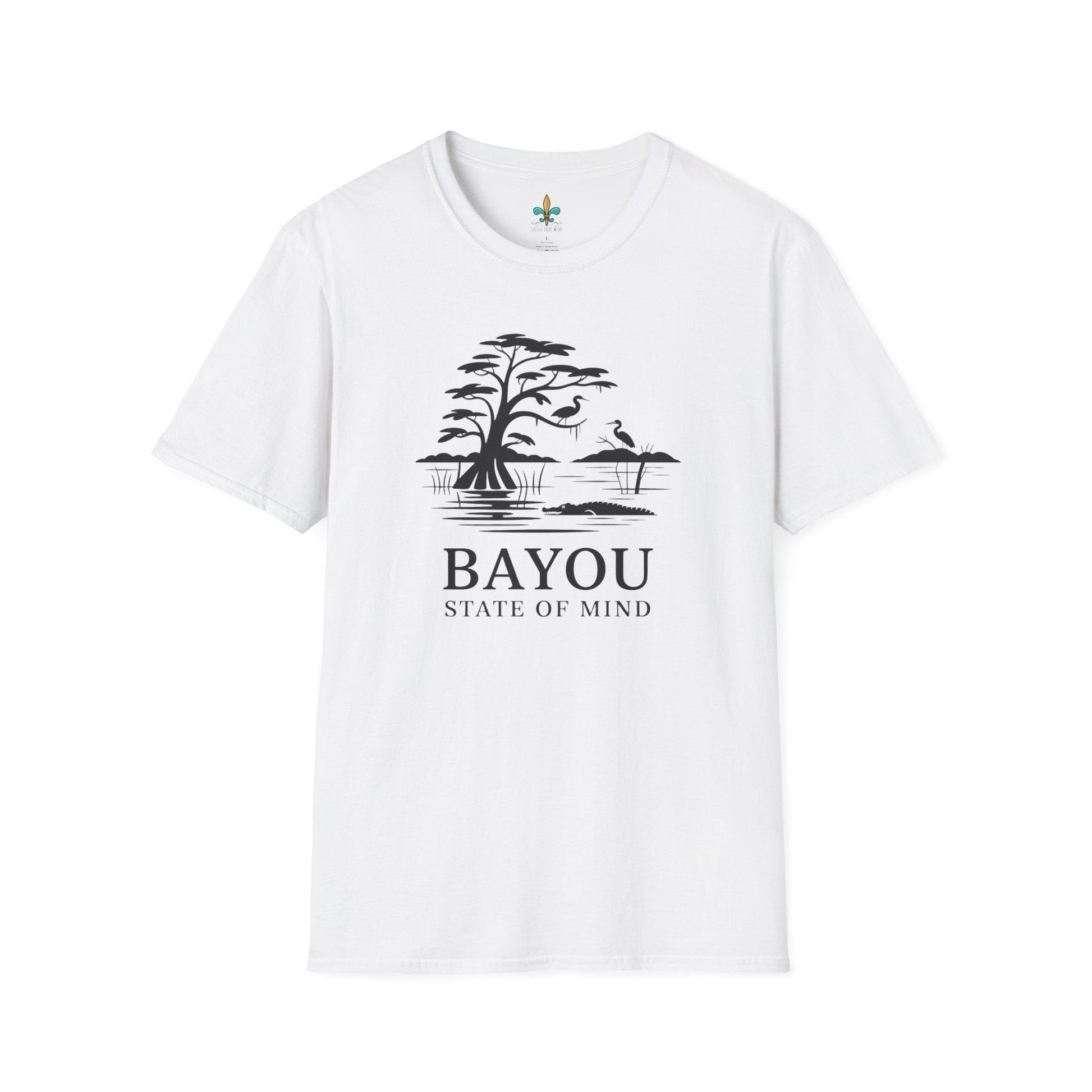 White / S Louisiana "Bayou State of Mind" Louisiana Nature T-Shirt by Laissez Faire Wear