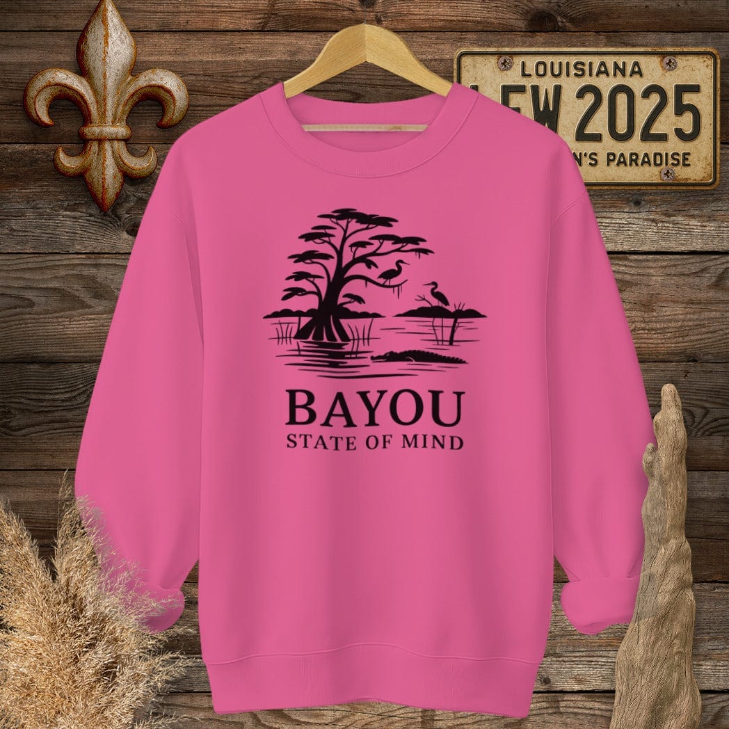 S / Heliconia Louisiana Bayou State Of Mind Nature Sweatshirt by Laissez Faire Wear