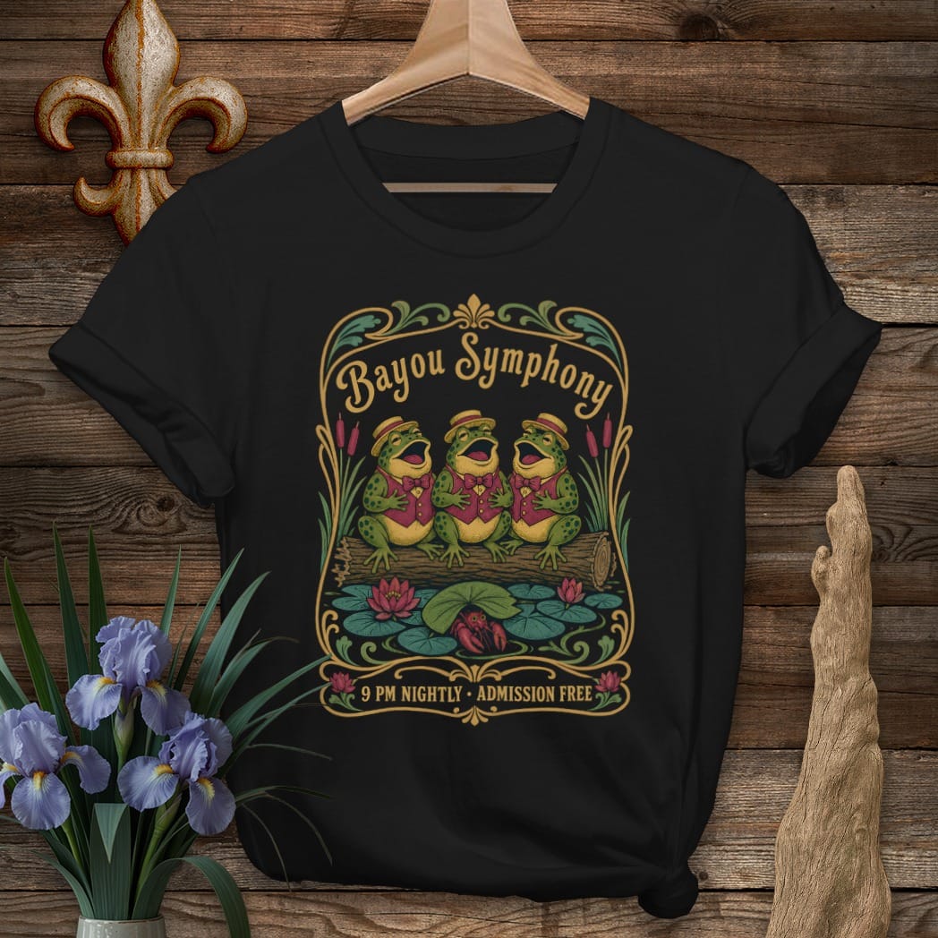 S / Black Louisiana Bayou Symphony T-Shirt by Laissez Faire Wear