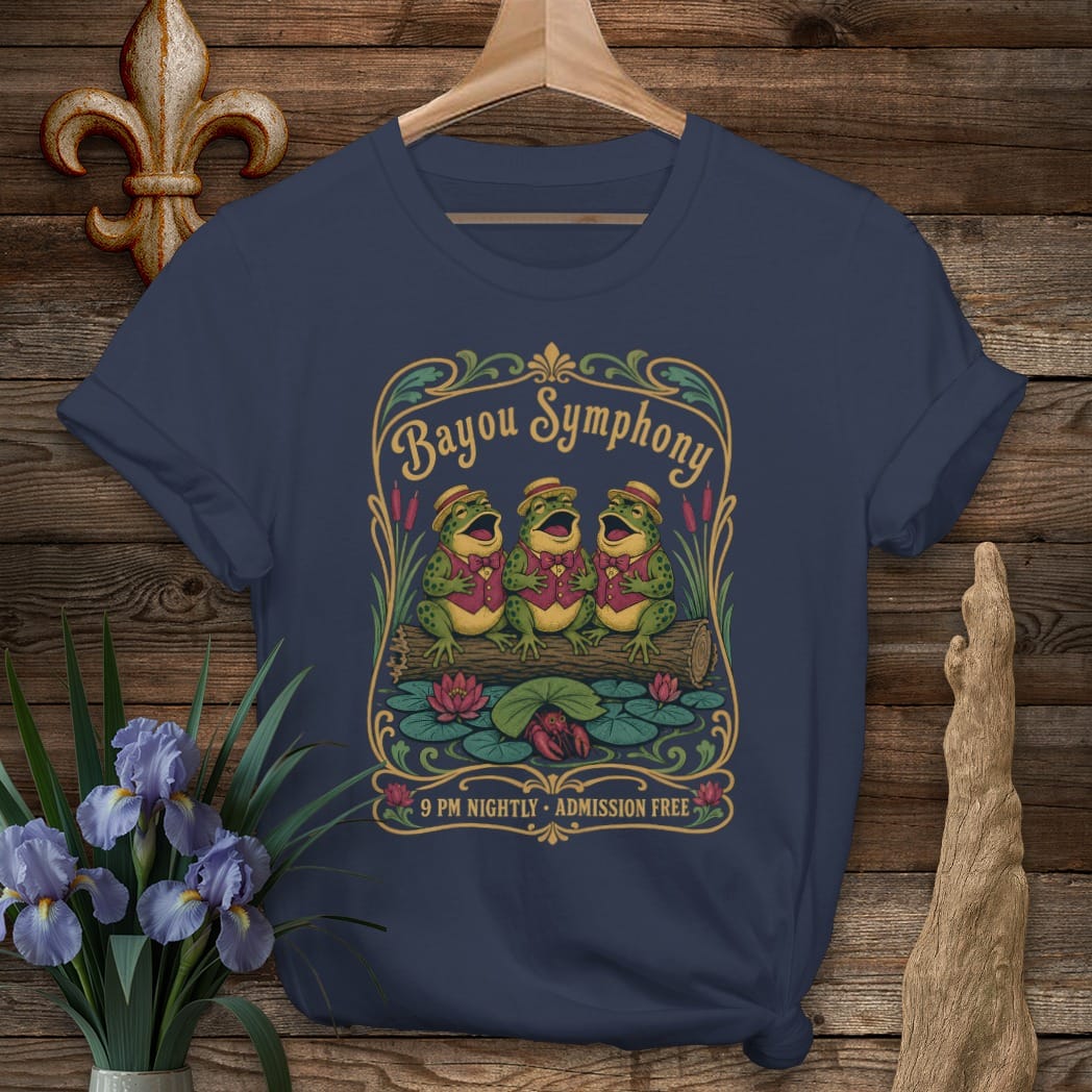 S / Navy Louisiana Bayou Symphony T-Shirt by Laissez Faire Wear