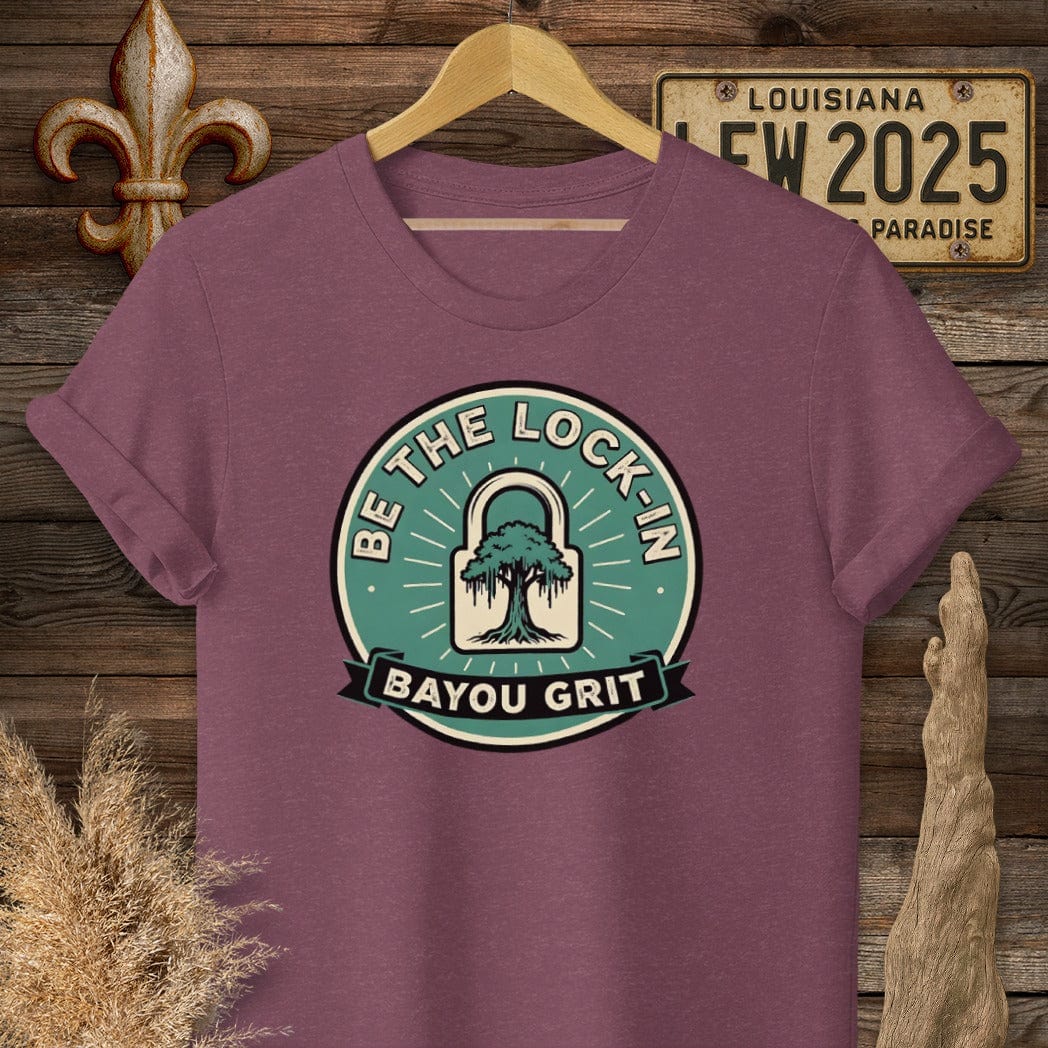S / Heather Maroon Louisiana Be The Lock-in T-Shirt by Laissez Faire Wear