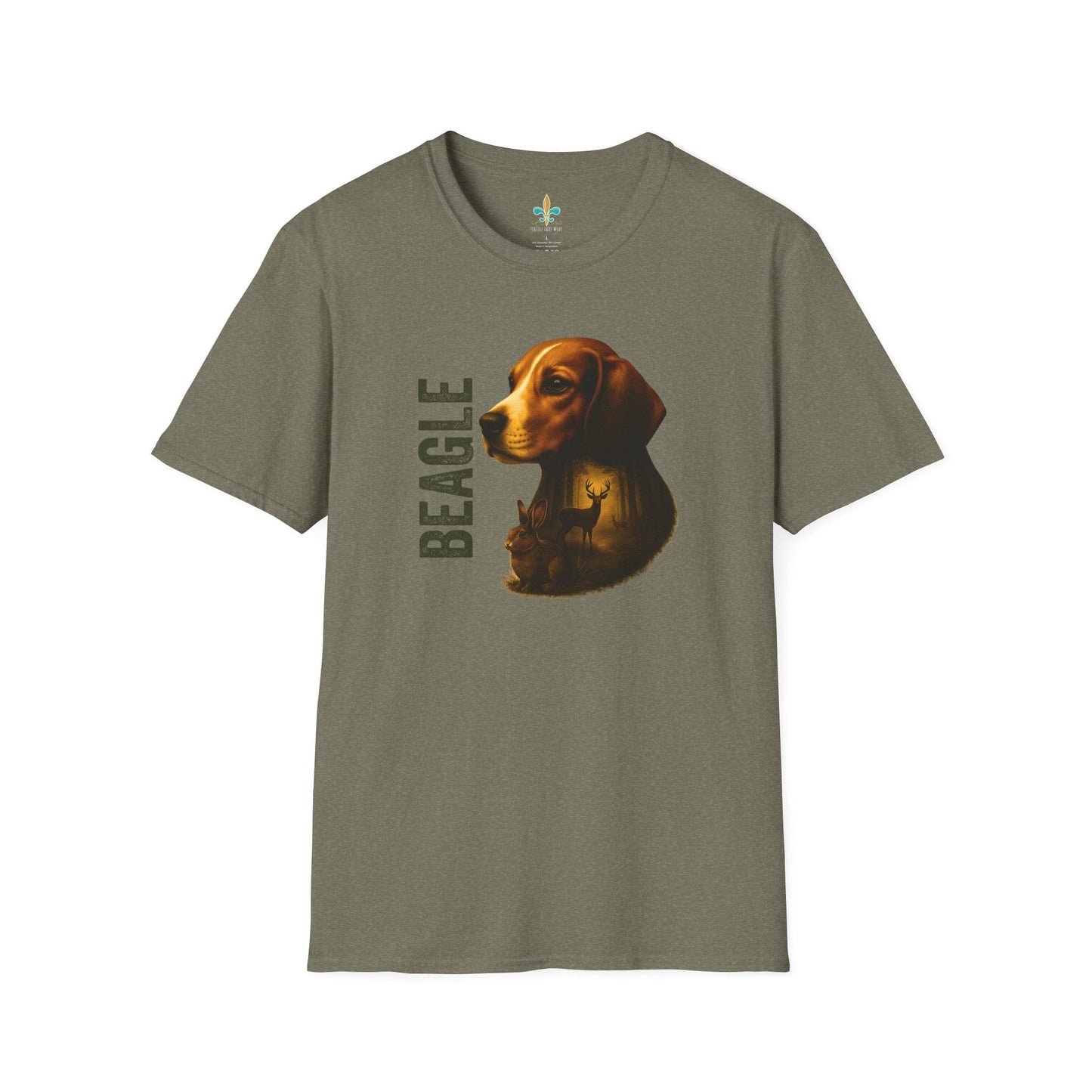 Heather Military Green / S Louisiana "Beagle" – Louisiana Hunting Dog T-Shirt by Laissez Faire Wear