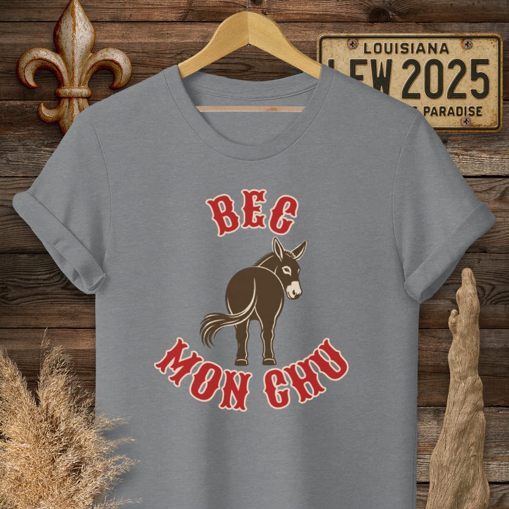S / Graphite Heather Louisiana Bec Mon Chu T-Shirt by Laissez Faire Wear