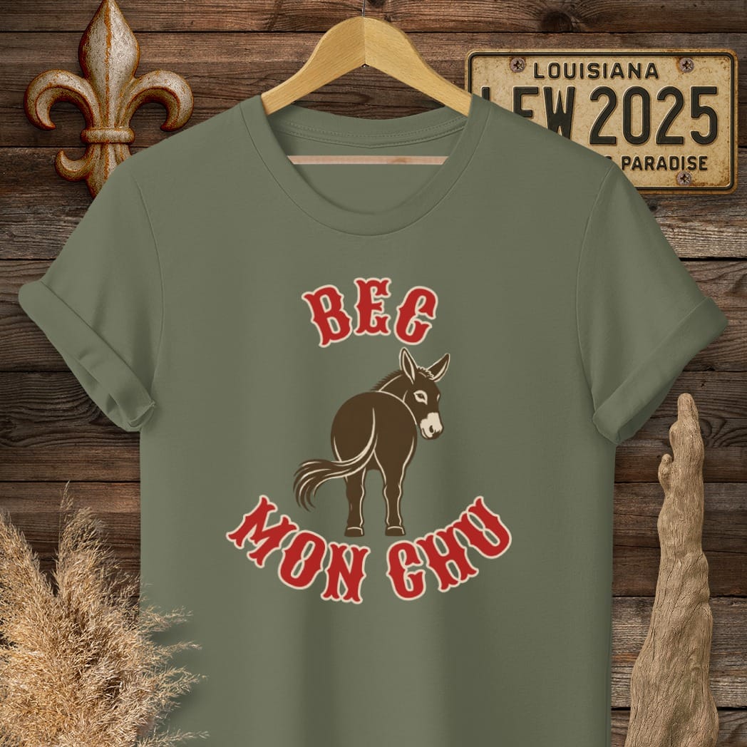 S / Military Green Louisiana Bec Mon Chu T-Shirt by Laissez Faire Wear