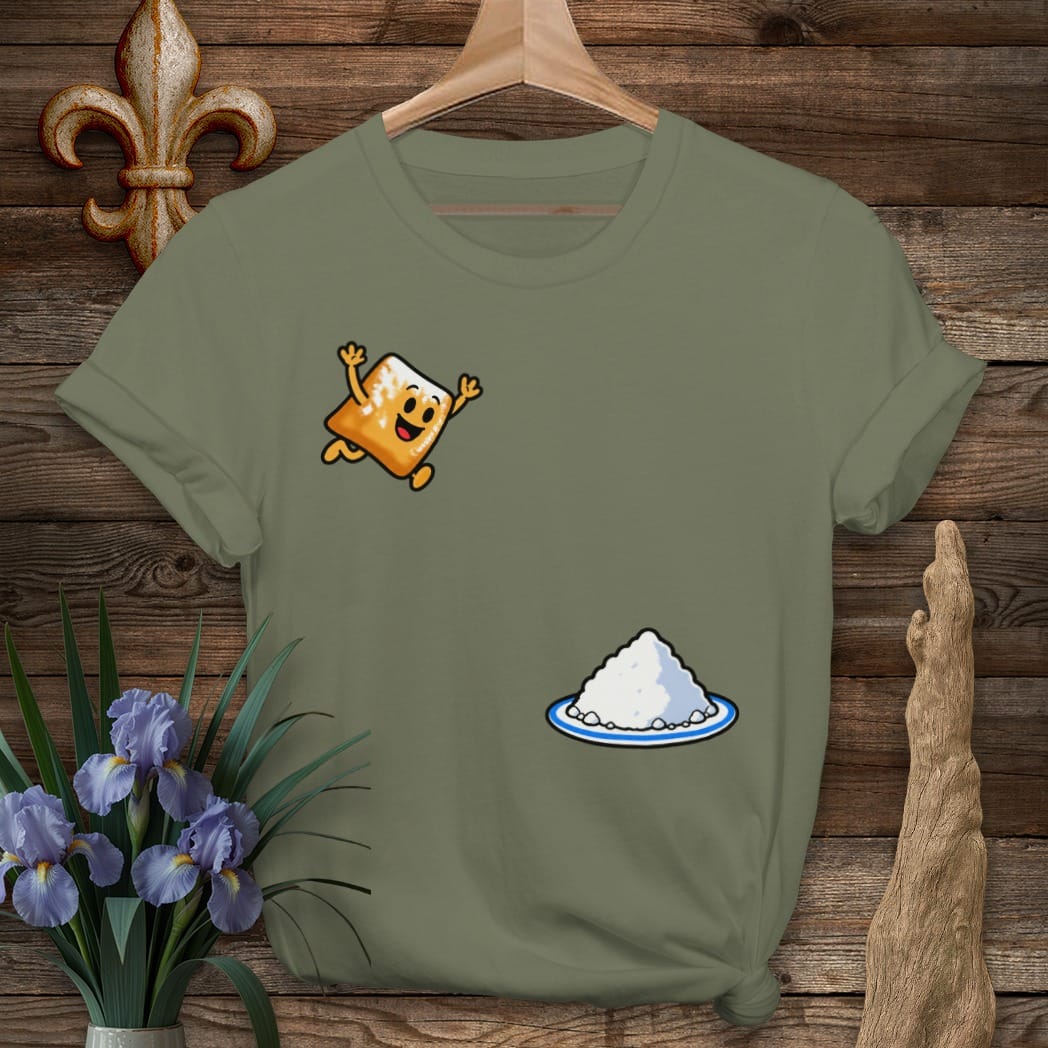 S / Military Green Louisiana Beignet Dive T-Shirt by Laissez Faire Wear