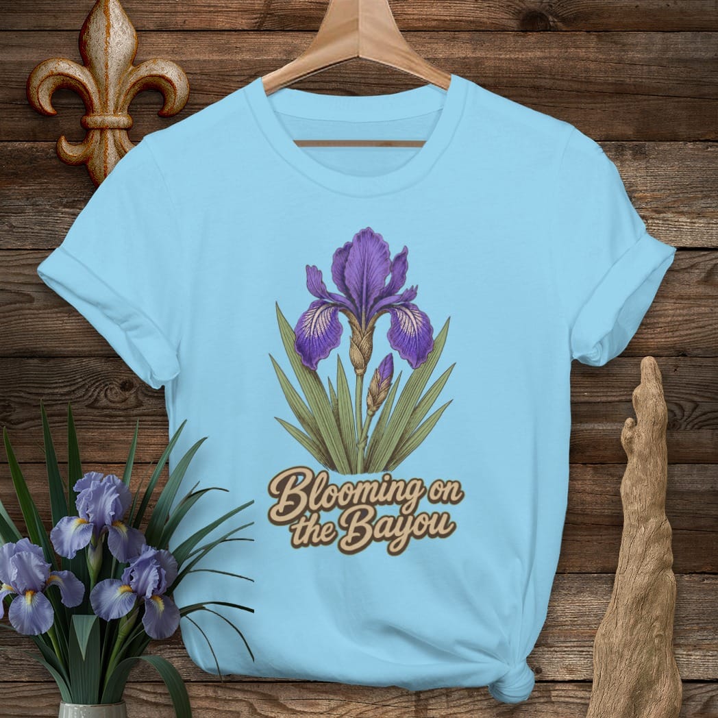 S / Sky Louisiana Blooming on the Bayou T-Shirt by Laissez Faire Wear