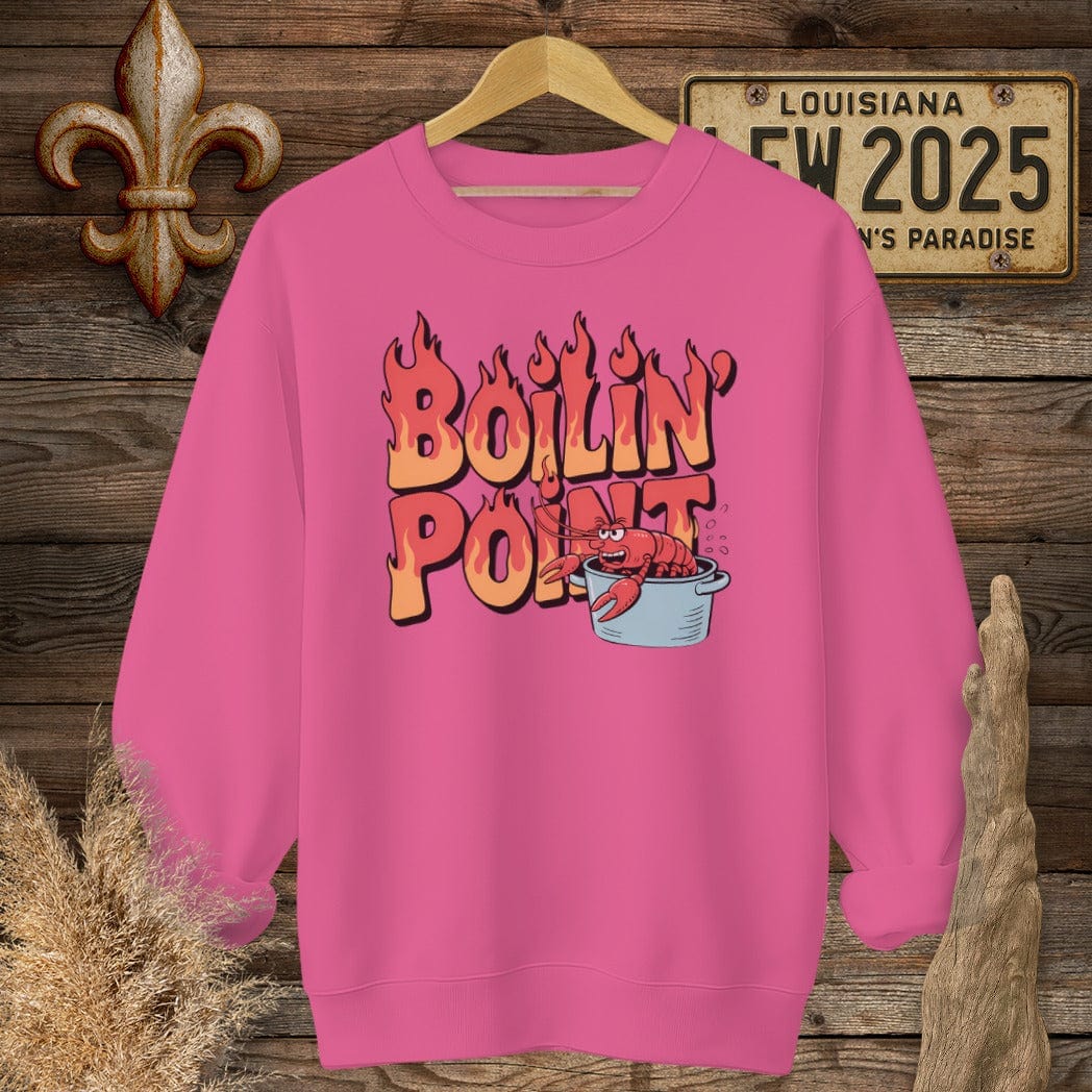 S / Heliconia Louisiana Boiling Point Funny Crawfish Boil Sweatshirt by Laissez Faire Wear