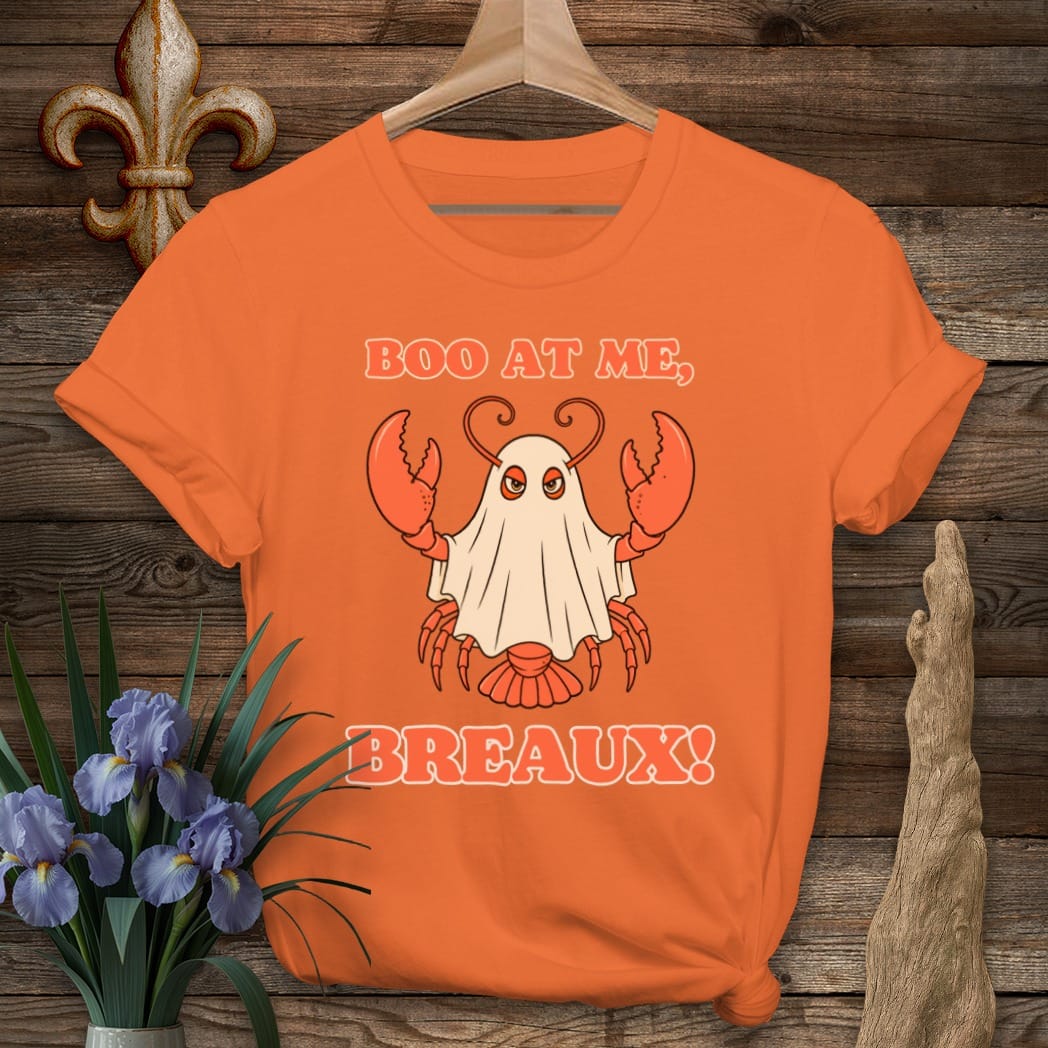 S / Orange Louisiana Boo at Me, Breaux T-Shirt by Laissez Faire Wear