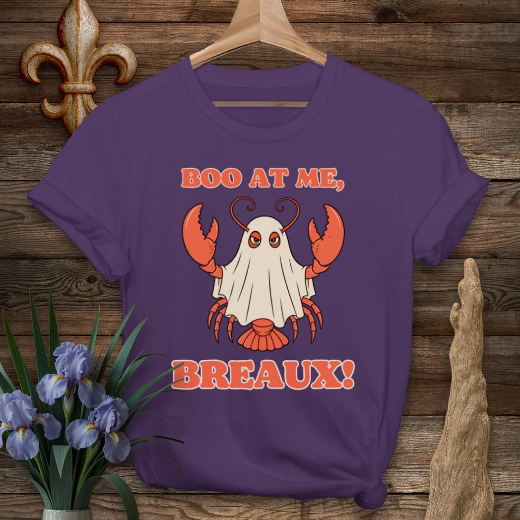 S / Purple Louisiana Boo at Me, Breaux T-Shirt by Laissez Faire Wear