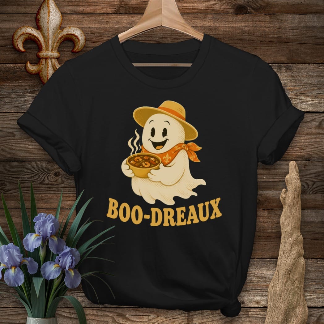 S / Black Louisiana Boo-dreaux T-Shirt by Laissez Faire Wear