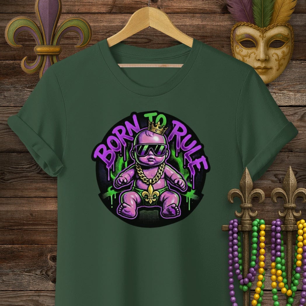 S / Forest Green Louisiana Born to Rule T-Shirt by Laissez Faire Wear