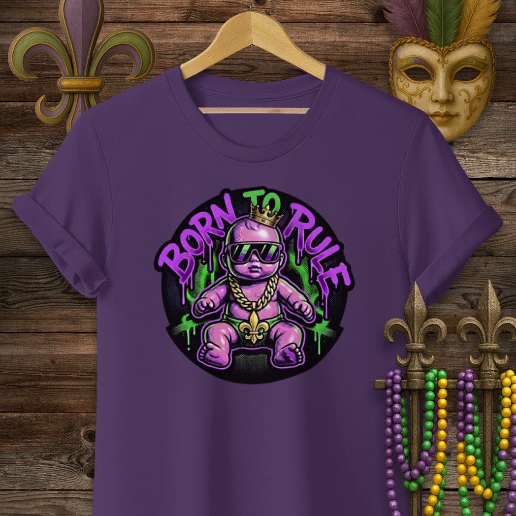 S / Purple Louisiana Born to Rule T-Shirt by Laissez Faire Wear